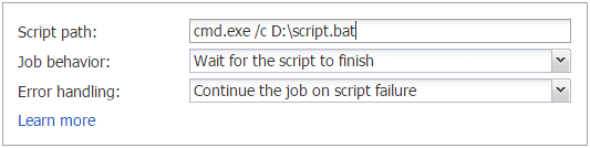 Specify the following parameters in the dialog that appears